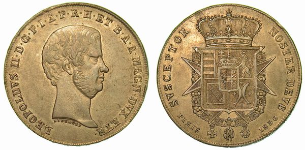 FIRENZE. LEOPOLDO II DI LORENA, 1824-1859. Francescone 1856.  - Asta Numismatica - Associazione Nazionale - Case d'Asta italiane