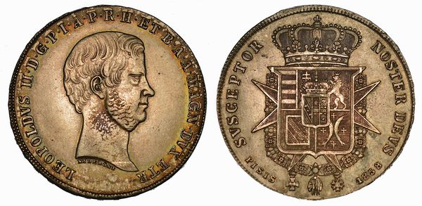 FIRENZE. LEOPOLDO II DI LORENA, 1824-1859. Francescone 1858.  - Asta Numismatica - Associazione Nazionale - Case d'Asta italiane