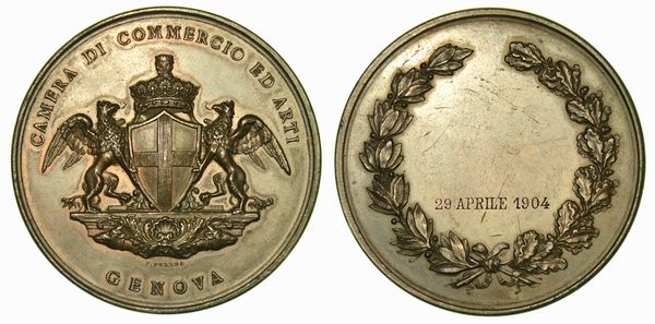 GENOVA. Camera di Commercio. Medaglia in bronzo.  - Asta Numismatica - Associazione Nazionale - Case d'Asta italiane