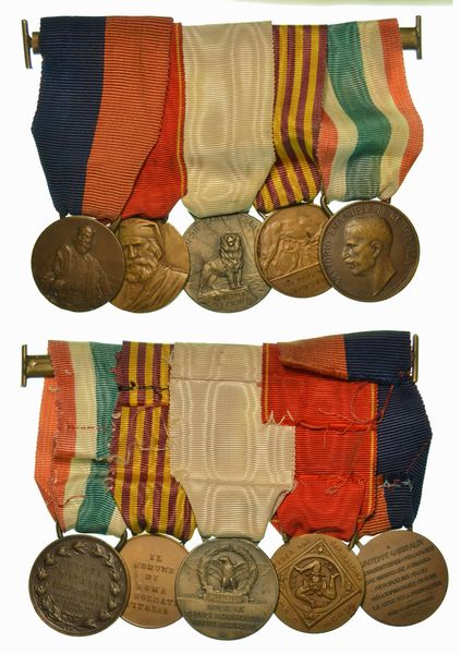 REGNO D'ITALIA. BARRETTA DI CINQUE MEDAGLIE.  - Asta Numismatica - Associazione Nazionale - Case d'Asta italiane