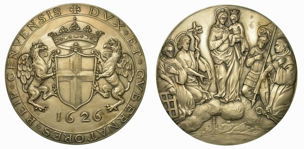 GENOVA. Circolo Numismatico Ligure Corrado Astengo a ricordo del 350� anniversario delle mura di Genova (1626-1976). Medaglia in argento 1976.  - Asta Numismatica - Associazione Nazionale - Case d'Asta italiane