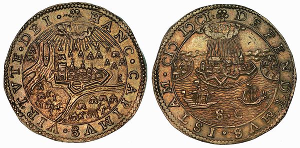 Maurice d'Orange conquista Rhinberg. Gettone in argento 1601.  - Asta Numismatica - Associazione Nazionale - Case d'Asta italiane