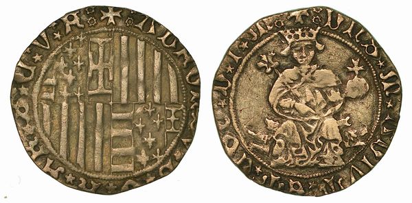NAPOLI. ALFONSO I D'ARAGONA, 1442-1458. Carlino.  - Asta Numismatica - Associazione Nazionale - Case d'Asta italiane