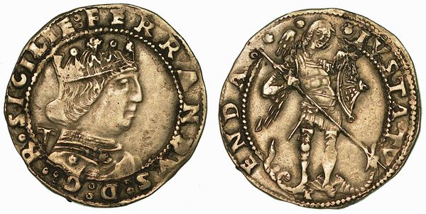 NAPOLI. FERDINANDO I D'ARAGONA, 1458-1494. Coronato.  - Asta Numismatica - Associazione Nazionale - Case d'Asta italiane