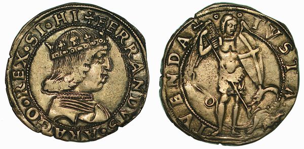 NAPOLI. FERDINANDO I D'ARAGONA, 1458-1494. Coronato.  - Asta Numismatica - Associazione Nazionale - Case d'Asta italiane
