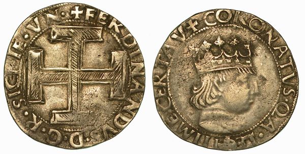 NAPOLI. FERDINANDO I D'ARAGONA, 1458-1494. Coronato.  - Asta Numismatica - Associazione Nazionale - Case d'Asta italiane