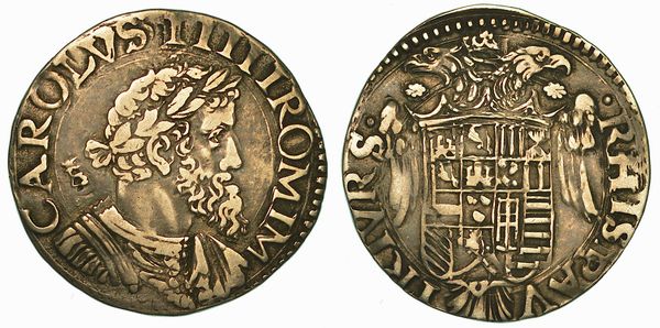 NAPOLI. CARLO V D'ASBURGO, 1516-1556. Tar�.  - Asta Numismatica - Associazione Nazionale - Case d'Asta italiane