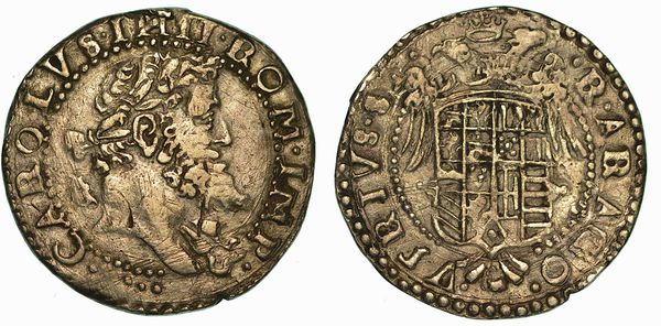 NAPOLI. CARLO V D'ASBURGO, 1516-1556. Tar�.  - Asta Numismatica - Associazione Nazionale - Case d'Asta italiane