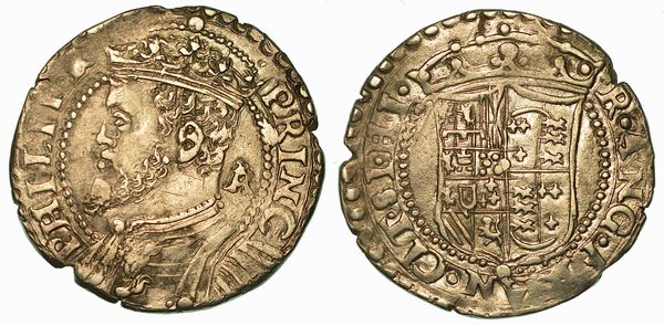 NAPOLI. FILIPPO II D'ASBURGO (COME PRINCIPE DI SPAGNA), 1554-1598. Tar�.  - Asta Numismatica - Associazione Nazionale - Case d'Asta italiane