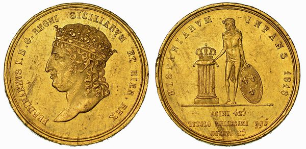 NAPOLI. FERDINANDO I DI BORBONE, 1816-1825. 15 Ducati 1818.  - Asta Numismatica - Associazione Nazionale - Case d'Asta italiane