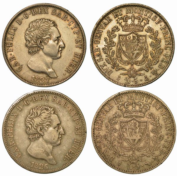 REGNO DI SARDEGNA. Lotto di due monete.  - Asta Numismatica - Associazione Nazionale - Case d'Asta italiane