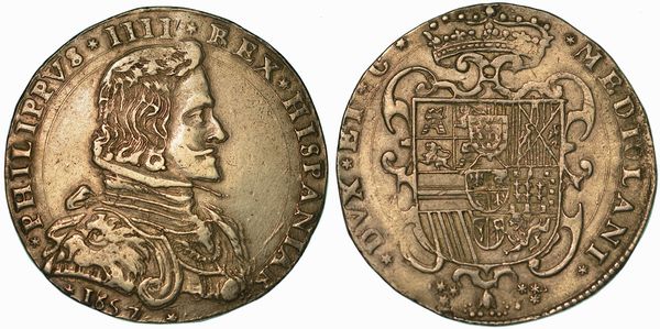 MILANO. FILIPPO IV D'ASBURGO, 1621-1665. Filippo 1657.  - Asta Numismatica - Associazione Nazionale - Case d'Asta italiane