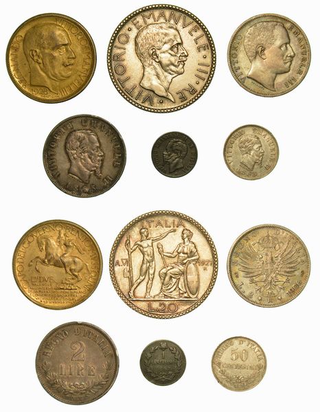 REGNO D'ITALIA. Lotto di 5 monete e un buono.  - Asta Numismatica - Associazione Nazionale - Case d'Asta italiane