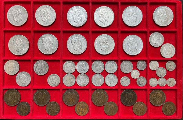 REGNO DI SARDEGNA E D'ITALIA. Lotto di 77 monete.  - Asta Numismatica - Associazione Nazionale - Case d'Asta italiane