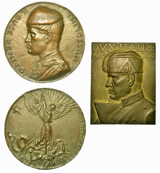 ITALIA. Lotto di una placca e una medaglia.  - Asta Numismatica - Associazione Nazionale - Case d'Asta italiane