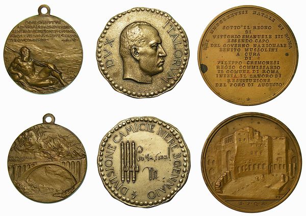 ITALIA. ERA FASCISTA, 1922-1943. Lotto di tre medaglie.  - Asta Numismatica - Associazione Nazionale - Case d'Asta italiane