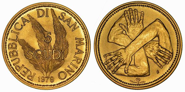SAN MARINO. REPUBBLICA. 5 Scudi 1979.  - Asta Numismatica - Associazione Nazionale - Case d'Asta italiane