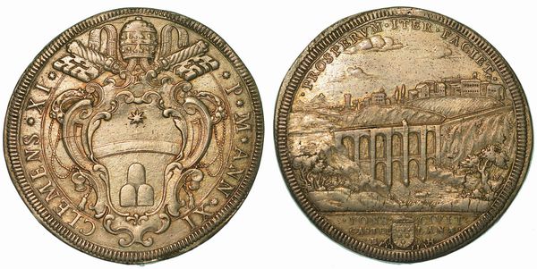 STATO PONTIFICIO. CLEMENTE XI, 1700-1721. Piastra A. XI.  - Asta Numismatica - Associazione Nazionale - Case d'Asta italiane
