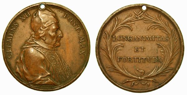 STATO PONTIFICIO. CLEMENTE XII, 1730-1740. Medaglia in bronzo.  - Asta Numismatica - Associazione Nazionale - Case d'Asta italiane