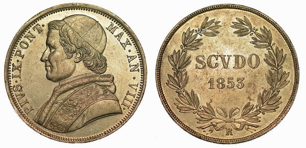 STATO PONTIFICIO. PIO IX, 1846-1878. Scudo 1853/A. VIII. Roma.  - Asta Numismatica - Associazione Nazionale - Case d'Asta italiane