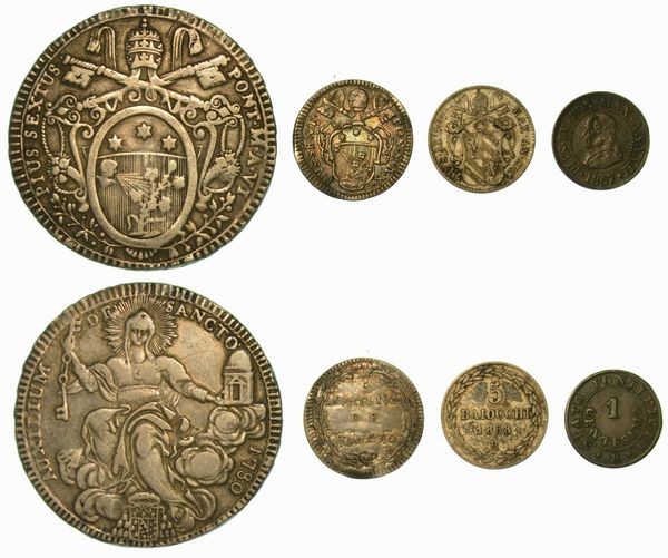 STATO PONTIFICIO. Lotto di quattro monete.  - Asta Numismatica - Associazione Nazionale - Case d'Asta italiane