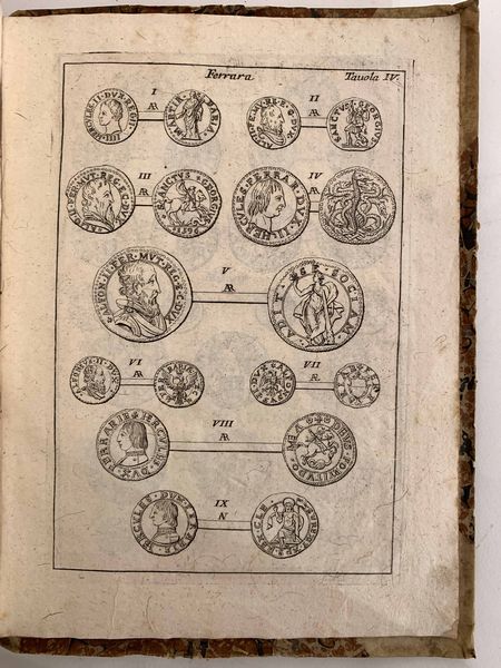 CARLI G.R. Lotto di quattro volumi. Delle monete e dell'instituzione delle zecche d'Italia dell'antico e presente sistema di esse: e del loro intrinseco valore, e rapporto con la presente moneta dalla decadenza dell'impero sino al secolo XVII. Per utile delle pubbliche, e delle private ragioni. Dissertazioni del Conte Don Gianrinaldo Carli Rubbi.  - Asta Numismatica - Associazione Nazionale - Case d'Asta italiane