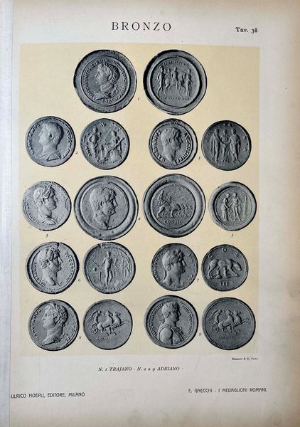 GNECCHI F. I medaglioni romani. Volume primo. Oro ed argento. Volume secondo. Bronzo. Parte prima: Gran modulo. Volume terzo. Bronzo. Parte seconda: Moduli minori. Parte terza: Medaglioni del senato.  - Asta Numismatica - Associazione Nazionale - Case d'Asta italiane