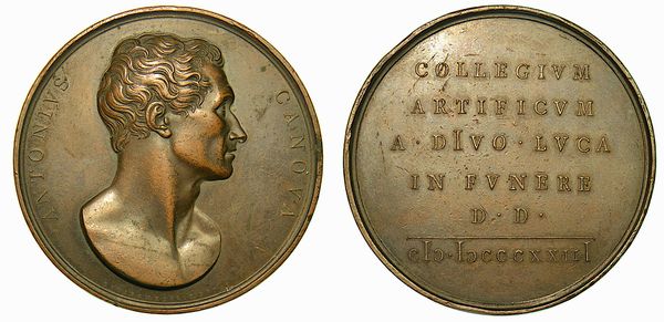 VENEZIA. MAUSOLEO AD ANTONIO CANOVA NELLA CHIESA DEI FRARI. Medaglia in bronzo 1827.  - Asta Numismatica - Associazione Nazionale - Case d'Asta italiane