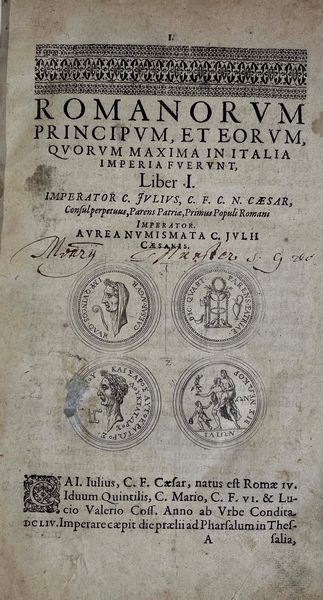 STRADA O. Romanorum principum, et eorum, quorum maxima in Italia imperia fuerunt, Liber I.  - Asta Numismatica - Associazione Nazionale - Case d'Asta italiane
