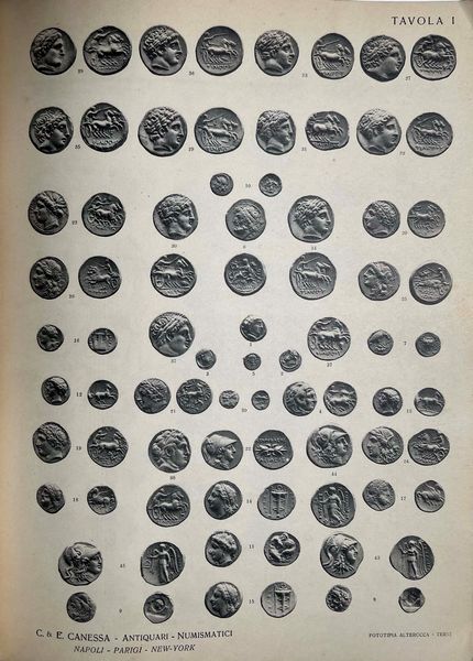 CANESSA C. & E. Collezione del fu Comm. ENRICO CARUSO. Monete e medaglie in oro, greche, romane, medioevali e moderne italiane ed estere, medaglie papali, italiane ed estere. Napoli, 28 giugno 1923.  - Asta Numismatica - Associazione Nazionale - Case d'Asta italiane