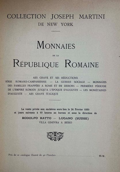 RATTO R. Lotto di due cataloghi.  - Asta Numismatica - Associazione Nazionale - Case d'Asta italiane