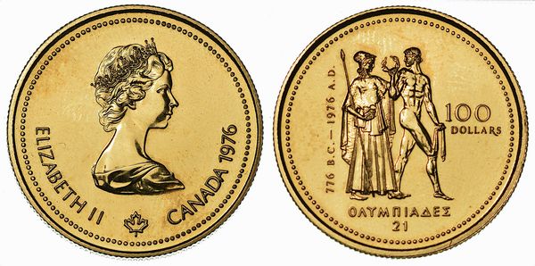 CANADA. REPUBLIC. 100 Dollars 1976. Per i giochi olimpici di Montreal.  - Asta Numismatica - Associazione Nazionale - Case d'Asta italiane