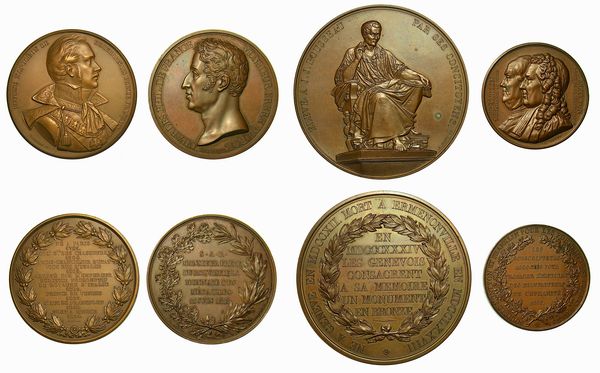 FRANCIA. Lotto di quattro medaglie in bronzo del 1800.  - Asta Numismatica - Associazione Nazionale - Case d'Asta italiane