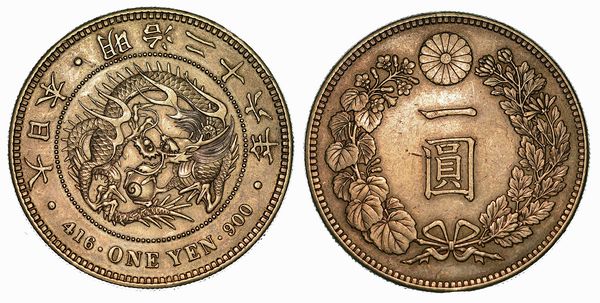 GIAPPONE. MUTSUHITO, 1867-1912. Yen anno 26 (1893).  - Asta Numismatica - Associazione Nazionale - Case d'Asta italiane