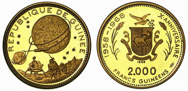GUINEA. REPUBLIC. 2000 Francs 1969. 10 Anni di indipendenza (1958-1968).  - Asta Numismatica - Associazione Nazionale - Case d'Asta italiane