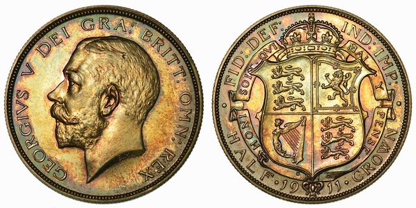 REGNO UNITO. GEORGE V, 1910-1936. Half Crown 1911. Londra.  - Asta Numismatica - Associazione Nazionale - Case d'Asta italiane