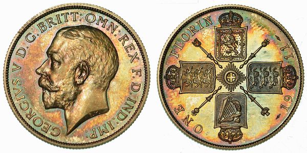 REGNO UNITO. GEORGE V, 1910-1936. Florin 1911. Londra.  - Asta Numismatica - Associazione Nazionale - Case d'Asta italiane