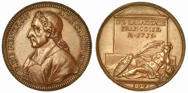 SVIZZERA. GINEVRA. Medaglia in bronzo. Per la morte di F. de Fnelon, arcivescovo.  - Asta Numismatica - Associazione Nazionale - Case d'Asta italiane