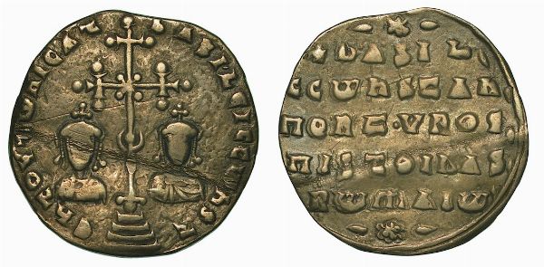 BASILEO II e COSTANTINO VIII, 989-1025. Miliaresion. Costantinopoli.  - Asta Numismatica - Associazione Nazionale - Case d'Asta italiane