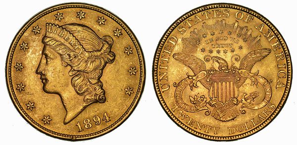 USA. REPUBLIC. 20 Dollars 1894.  - Asta Numismatica - Associazione Nazionale - Case d'Asta italiane