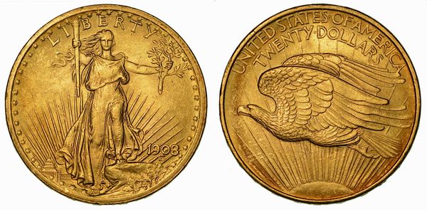USA. REPUBLIC. 20 Dollars 1908.  - Asta Numismatica - Associazione Nazionale - Case d'Asta italiane
