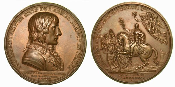 TRATTATO DI CAMPOFORMIO. Medaglia in bronzo 1797.  - Asta Numismatica - Associazione Nazionale - Case d'Asta italiane