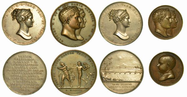 NAPOLEONE E MARIA LUIGIA D'AUSTRIA. Lotto di sette medaglie.  - Asta Numismatica - Associazione Nazionale - Case d'Asta italiane
