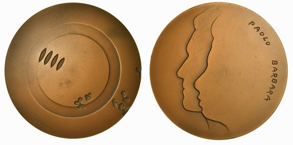 KENGIRO AZUMA, 1926-2016. Medaglia scultura in bronzo.  - Asta Numismatica - Associazione Nazionale - Case d'Asta italiane