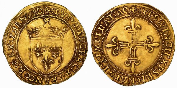 GENOVA. DOGI A VITA E DOMINAZIONI STRANIERE, 1339-1528. LUIGI XII RE DI FRANCIA, 1507. Scudo del sole.  - Asta Numismatica - Associazione Nazionale - Case d'Asta italiane