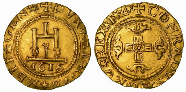 GENOVA. DOGI BIENNALI E GOVERNATORI DELLA REPUBBLICA, 1528-1797. SERIE DELLA II FASE, 1541-1637. Da 2 doppie o quadrupla 1616.  - Asta Numismatica - Associazione Nazionale - Case d'Asta italiane