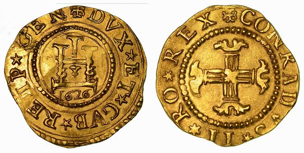 GENOVA. DOGI BIENNALI E GOVERNATORI DELLA REPUBBLICA, 1528-1797. SERIE DELLA II FASE, 1541-1637. Doppia 1626.  - Asta Numismatica - Associazione Nazionale - Case d'Asta italiane
