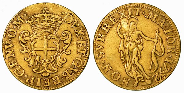 GENOVA. DOGI BIENNALI E GOVERNATORI DELLA REPUBBLICA, 1528-1797. SERIE DELLA III FASE, 1637-1797. Zecchino 1732.  - Asta Numismatica - Associazione Nazionale - Case d'Asta italiane