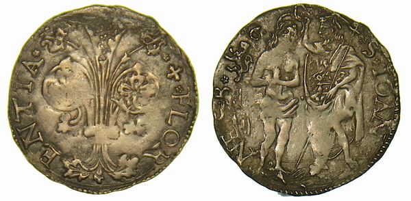 FIRENZE. REPUBBLICA, SECOLO XIII-1532. Barile da 10 Soldi, simbolo Giovan Battista di Niccol� Bartolini.  - Asta Numismatica - Associazione Nazionale - Case d'Asta italiane