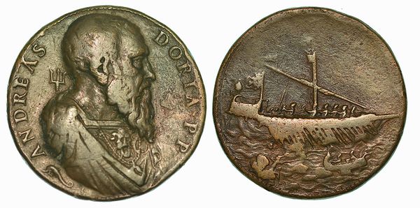 GENOVA. Andrea Doria, 1468-1560. Medaglia in bronzo.  - Asta Numismatica - Associazione Nazionale - Case d'Asta italiane